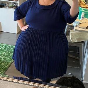 SOLD Modcloth Royal Blue 4X textured pleated dress